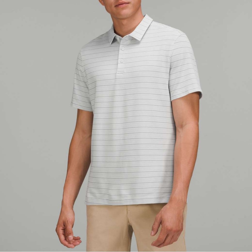 Lululemon Evolution Polo *Serenity Stripe Vapor Graphite Grey